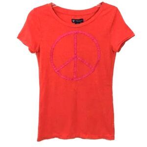 American Eagle Outfitters Peace Sign T-Shirt Top S M Hippie Retro vintage shirt
